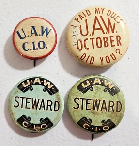 4 United Auto Workers & Steward pins CIO - Picture 1 of 2