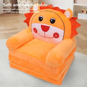 HG 3 Layers Foldable Kids Sofa Soft Breathable Flip Open Cartoon Animal Toddler - Picture 1 of 12