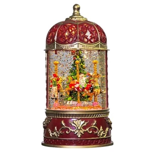 Globo de Nieve de Navidad con Carrusel Caballo, Linterna de Luz LED Brillante para Agua... - Imagen 1 de 6