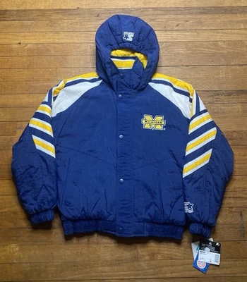 Chaqueta acolchada Michigan Starter vintage de los 90’s cremallera completa para hombre grande nueva con etiquetas sin existencias Foto 1 de 4