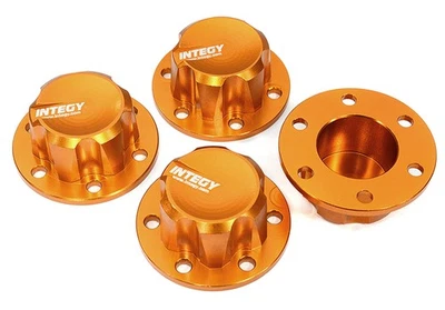 Billet Machined Alloy Wheel Hub Caps for Axial SCX6 Crawler - Orange 45001 - Image 1 of 3