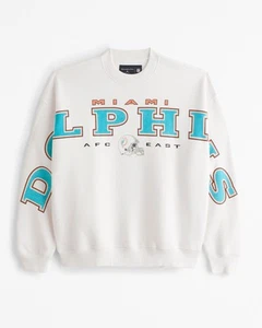 New W Tags Miami Dolphins Crew Sweatshirt NFL By Aerocrombie & Fitch Size Small - Picture 1 of 7