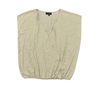 Lane Bryant Damen Gr. 22/24 Bluse Oberteil Kurzarm Beige Einfarbig Polyester V-N - Bild 1 von 8