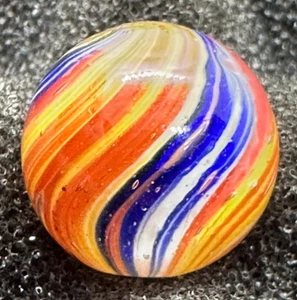 ONIONSKIN SWIRL MARBLE .69" HANDMADE ANTIQUE GERMAN JOSEPHS COAT 17.6 mm - Picture 1 of 10