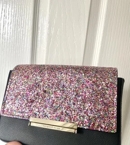 Kate Spade Make It Mine Glitter Pink Gold Multi Colour Leather Bag Flap RARE - Picture 1 of 4