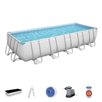 Bestway Power Steel 5611Z Rechteckiger Aufstellpool 640x274x132 cm Hellgrau - Bild 1 von 4