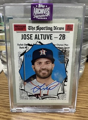 2025 Topps Archives Signature Series Jose Altuve On Card Auto /5  Astros MVP - Image 1 of 4