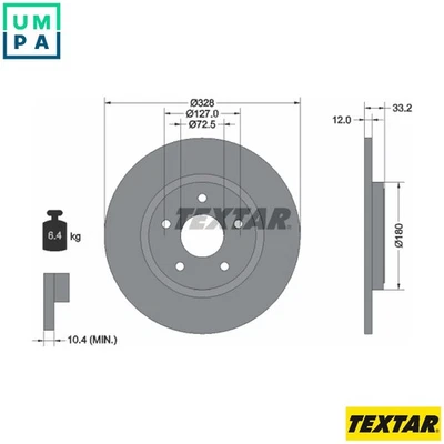 2x BRAKE DISC 92286003 FOR VW DODGE JOURNEY/SUV GRAND/CARAVAN/Mini/Cargo/Van - Image 1 of 4