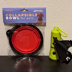 NUEVO Alpha Paw Cuenco Plegable para Mascotas y Bolsa de Residuos Porta con Linterna Usado - Imagen 1 de 5