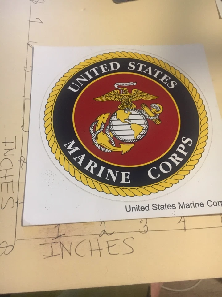 Calcomanía USMC US Marines Logo Ventana 5" (Aplicada en el exterior) Foto 1 de 1