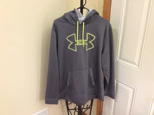 Felpa con cappuccio uomo Under Armour XL grigia coulisse neon grafica tasche - Foto 1 di 3
