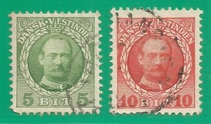 Denmark Danish West Indies 1907 year used stamps Mi. # 41,42 - Picture 1 of 1