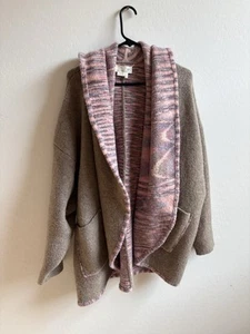 Anthropologie Hygge reversible Wool Cardigan Size M/L In Beige In Multicolor - Picture 1 of 10
