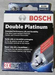 4 - Bosch Double Platinum Fine Wire Spark Plugs 8106 - Foto 1 di 2