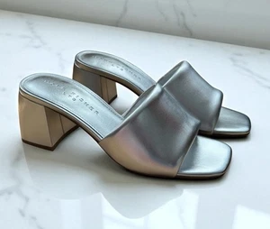 NIB Marc Fisher Women’s MI NOMBRA SILVER Slide Sandal Size 6M Ret. $150 - Picture 1 of 7