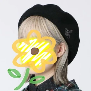 Vivienne Westwood ORB Embroidered Basque Beret Hat Black S-M Size Japan NEW - Picture 1 of 12