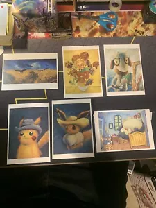 Pokemon - Van Gogh Museum Pikachu 6 Postcards BUNDLE - IN HAND (2) - Picture 1 of 1