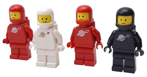 Lego Astronaute Minifigure Classic Space 6985 6891 6971 Lot 4 Rouge Blanc Noir - Photo 1 sur 5