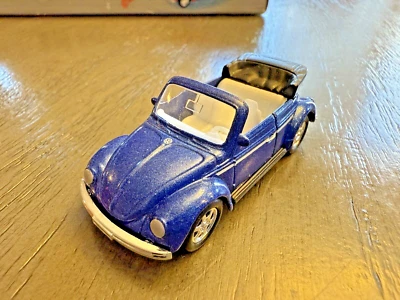 1:60 3” Diecast VW LLAVERO Azul VOLKSWAGEN ESCARABAJO Convertible Acción Retroceso Foto 1 de 4