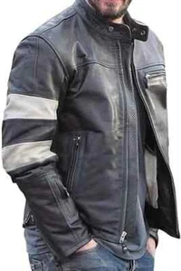 Keanu Reeves Jacket Black Retro Motorcycle Genuine Lambskin Leather Biker Jacket - Picture 1 of 6