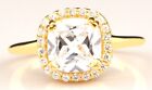 14KT Yellow Gold 2.50Ct D/VVS1 Cushion Shape Solitaire Women's Anniversary Ring