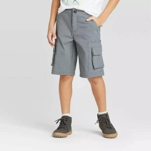 EH) Boys' Techy Stretch Cargo Shorts Gray Grey - Cat & Jack Size 7 - Picture 1 of 2