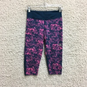 The North Face Leggings Large Youth Pink Blue Pull On Stretch Athletic Girls L - Picture 1 of 9