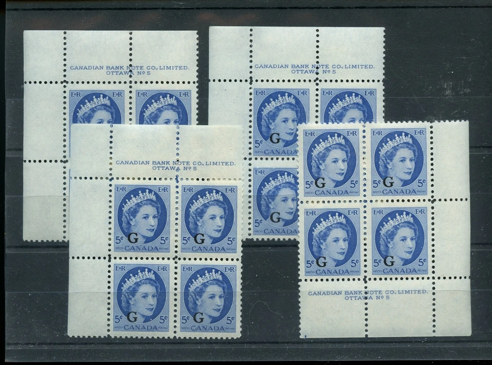 Placa WILDING O44 G sobreimpresión negra #5 en estado bastante bueno MNH Cat $6ea RAMDOM PICK 1 sellos Canadá Foto 1 de 1