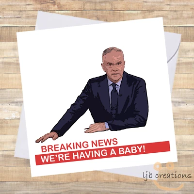 Baby Announcement Card - Breaking News - Having A Baby - Baby Shower - Quirky - Image 1 of 3