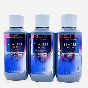 DISCONTINUED! 3-PCS BATH & BODY WORKS STARLIT NIGHT BODY LOTION SHEA BUTTER 8 OZ - Picture 1 of 4