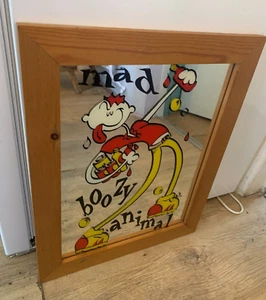 Vintage Mad Boozy Animal Football Terrace Pub Bar Man Cave Casuals Mirror Rare - Picture 1 of 2