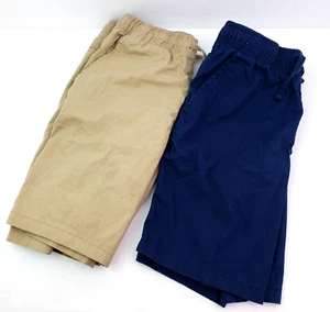 Wonder Nation Boys Size L 10-12 Blue Tan Beige Drawstring Shorts 2 Pair Bundle - Picture 1 of 8