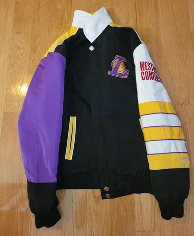 Los Angeles Lakers Men's JH Design Reversible Nylon Jacket Size Medium Cover