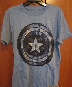 New Disney Parks Marvel Capt America Tee Medium Poly Cotton Chest 39 Length 28.5 - Picture 1 of 5