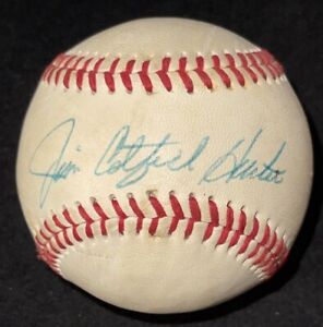 Jim Catfish Hunter Signed Autographed Baseball Oakland As New York Yankees HOF