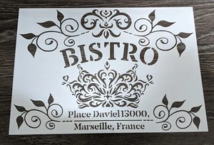 Stencil Paint A4 French Shabby Chic per Mobili Upcycling o Ristorante Caffetteria - Foto 1 di 2