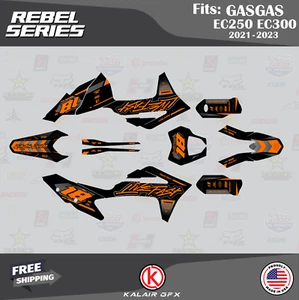 Graphics Kit for GasGas EC250 EC300 2021 2022 2023 Rebel - ORANGE - Picture 1 of 3