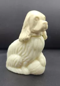 Avon White Cocker Spaniel Hund Welpe Parfum Flakon Vintage Patchwork Cologne leer - Bild 1 von 7