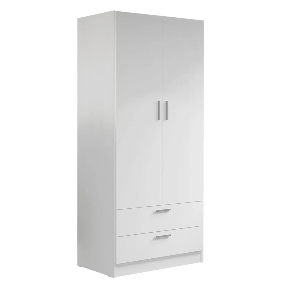 Madesa 2 Door 2 Drawer Storage Cabinet Wardrobe with Shelf Hanging Space 31 Inch - Image 1 of 1