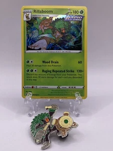 Pokemon TCG Crown Zenith Rillaboom Promo Card & Pin SWSH277 - NM/M - Picture 1 of 2
