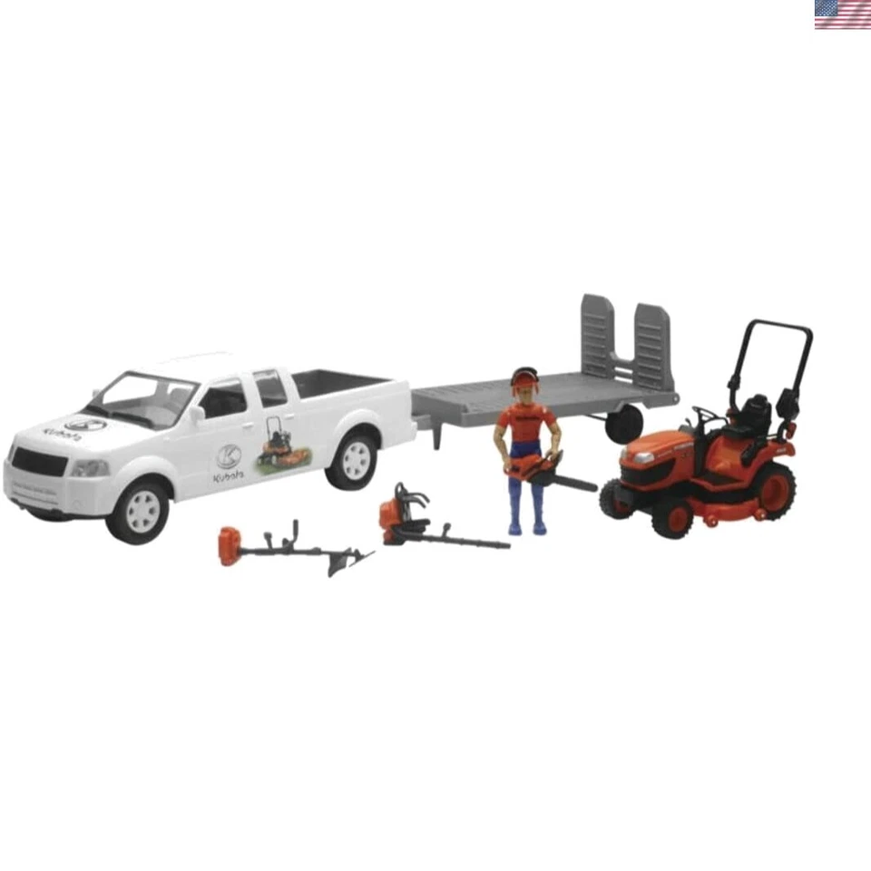 1/18 Pickup Truck and Trailer w Mower, Figure & Accessories by New Ray - Image 1 of 2