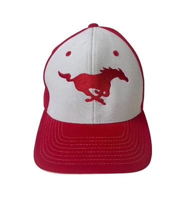 Pacific SMU MUSTANGS Red Baseball Cap Fitted Flex Hat - Size S/M 6-7/8 - 7 3/8" - Image 1 of 4