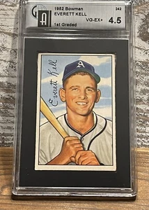 1952 Bowman Everett Kell #242 GAI 4.5 VG-EX Philadelphia Athletics FREE SHIPPING - Picture 1 of 2