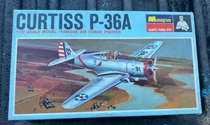 Vintage 1967 MONOGRAM  1/72 Scale CURTISS P-36A Famous Air Force Fighter  - Picture 1 of 7