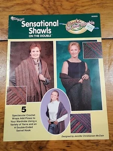 SENSATIONAL SHAWLS ON THE DOUBLE 5 CROCHET PATTERN FREE SHIPPING - Picture 1 of 2