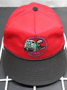 Railroad Advertising Cap Cooperation Quality Performance Red and Black Hat - Picture 1 of 7