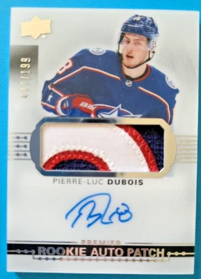 2017 Pierre-Luc Dubois Upper Deck Premier RPA Rookie Auto Jersey Patch RC /199 - Image 1 of 2