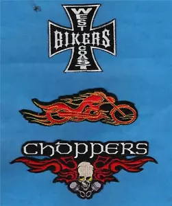 JUEGO DE PARCHES WEST COAST BIKERS CHOPPERS MOTOCICLETA Coser Plancha 2-3/4" - 6" Nuevo - Imagen 1 de 1
