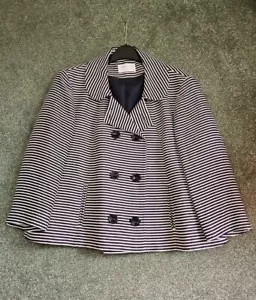 Precis Petite Womens Coat Jacket * Size UK 18 * Chest 44" Navy & White Stripes - Picture 1 of 23