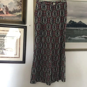 Anthro Elevenses Pink Blue Southshore Wide Leg Palazzo Pants 00 A3102 - Picture 1 of 6